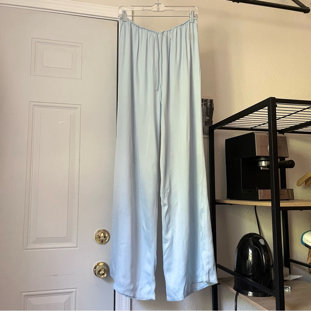 CAMILA COELHO baby blue light wide leg elastic waist pants